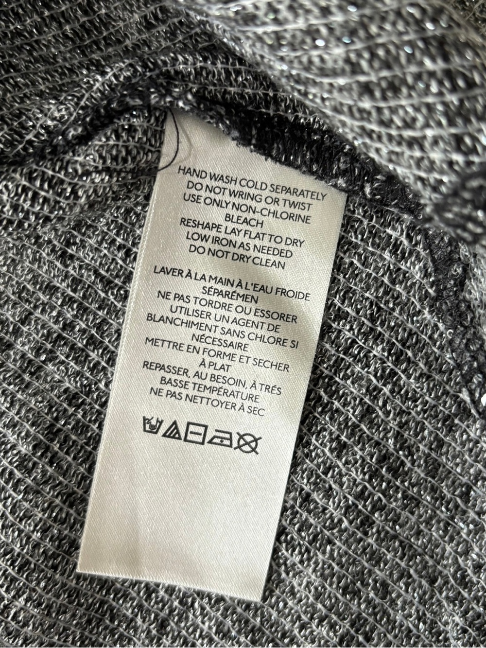 Pilcro Anthropologie Gray Sequin Metallic Knit Pullover Top XS - Picture 7 of 8